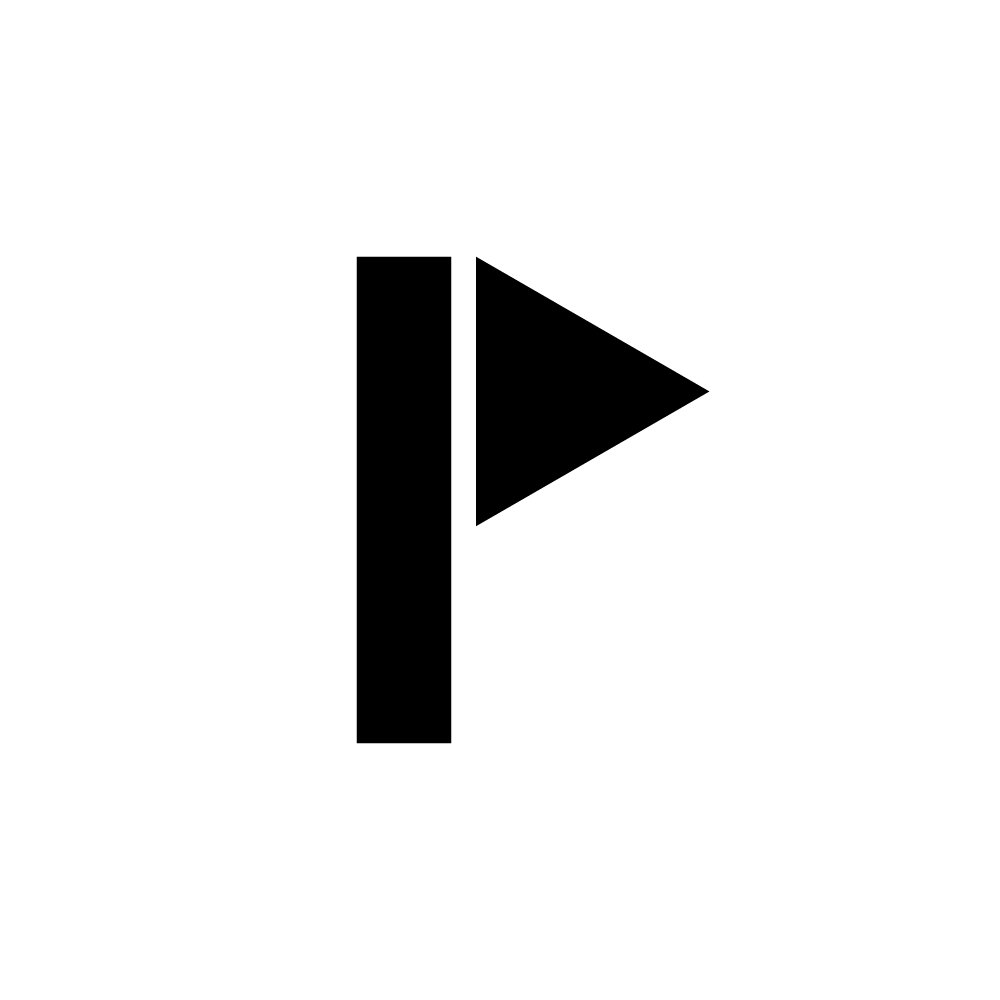 A letter P with whom we work with imagination. Looks like a flag or sign play. Could choose the purpose of it and see many signs as your mind goes free.